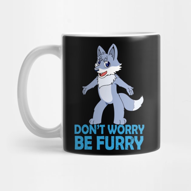 Awesome Furry Gift Print Don't Worry Be Furry Print by Linco